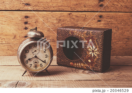 Antique clock with carved wooden box Antique clock with carved wooden box 20346529