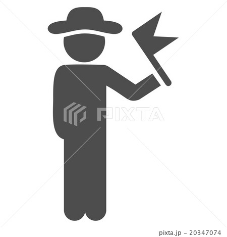 Boy With Flag Icon Boy With Flag Icon 20347074