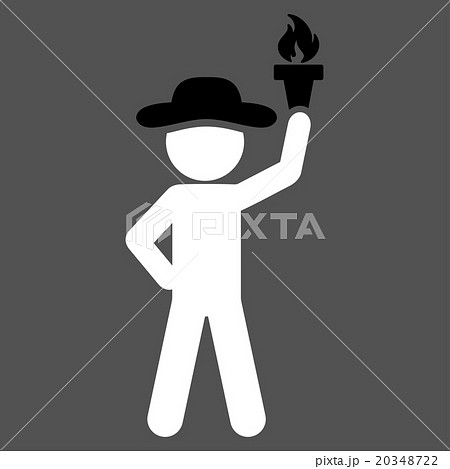 Human Figure With Freedom Torch Icon 20348722