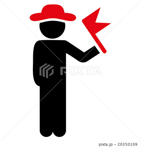 Gentleman With Flag Icon Gentleman With Flag Icon 20350109