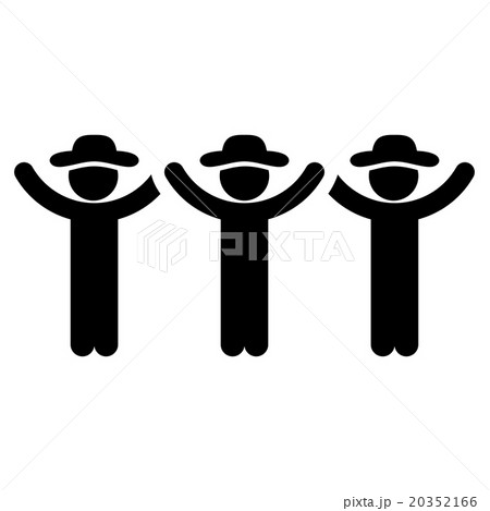Guys Hands Up Roundelay Icon Guys Hands Up Roundelay Icon 20352166