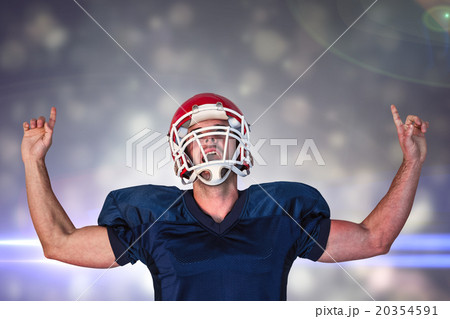 Composite image of rugby player celebrating while pointing up 20354591