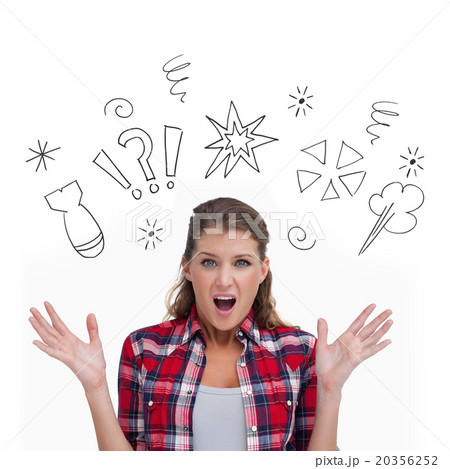 Composite image of shocked woman screaming 20356252