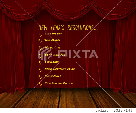 Composite image of list of new years resolution on white backgro 20357149