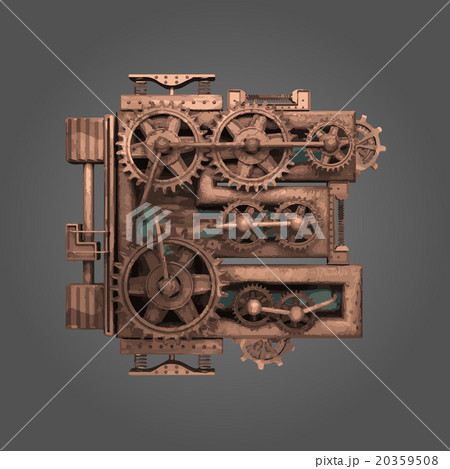 e vector rusted letter with gears e vector rusted letter with gears 20359508