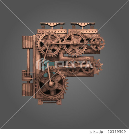 f vector rusted letter with gears f vector rusted letter with gears 20359509