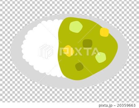 ライスにかけたグリーンカレー 20359663