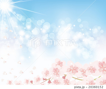 桜 青空 背景のイラスト素材