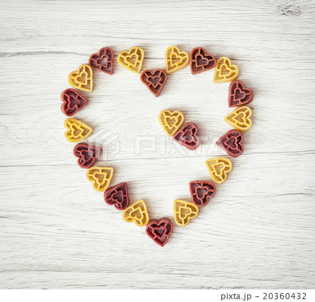 Valentine's heart made of cute pasta Valentine's heart made of cute pasta 20360432
