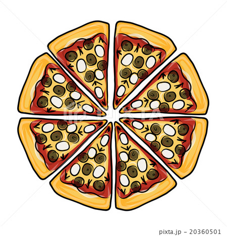 Pieces of pizza, sketch for your design 20360501
