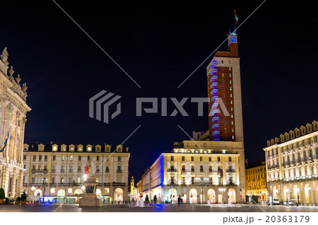 Castello Square in Turin at night - Italy 20363179