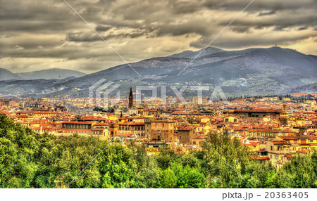 View of Florence and Apennine Mountains in Italy View of Florence and Apennine Mountains in Italy 20363405