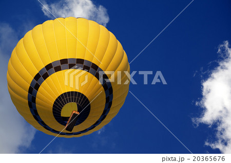 Hot air balloon on blue sunlight sky Hot air balloon on blue sunlight sky 20365676
