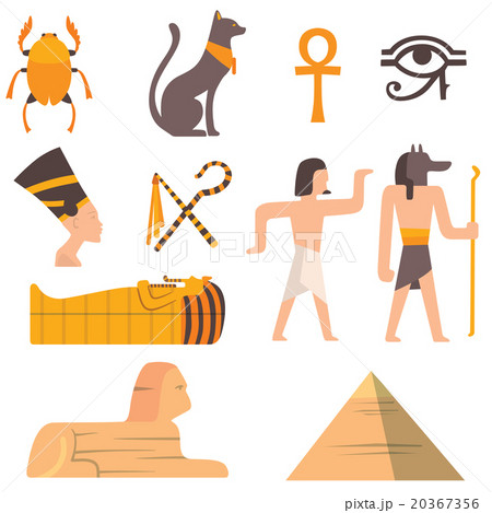 Egypt Travel Vector Icons Symbolsのイラスト素材