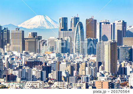 新宿高層ビル・富士山・冬 20370564