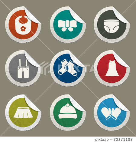 Baby clothes simply icons 20371108