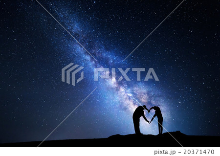 Milky Way. Man and woman. Heart shape 20371470