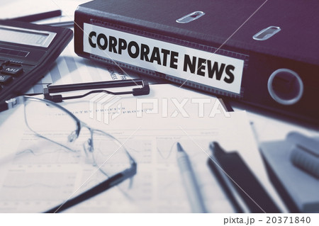 Corporate News on Office Folder. Toned Image. 20371840