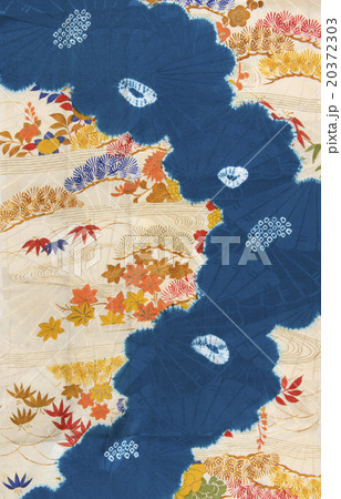 日本の紋様　絹織物　染め物　古布 20372303