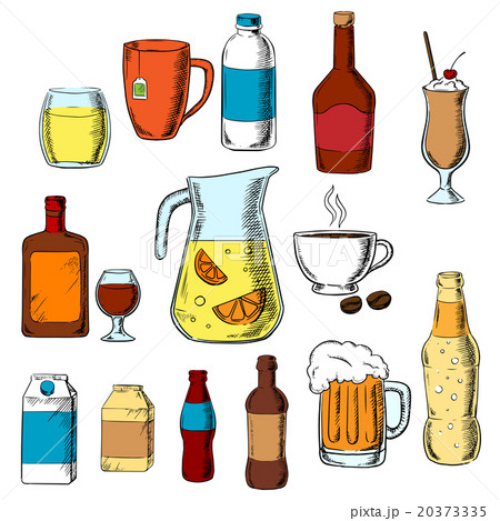 Assorted beverages, alcohol and drinks 20373335