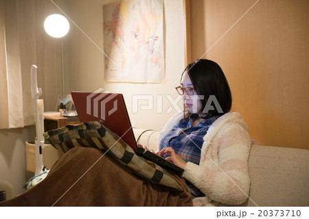 自宅でネットをする女性 20373710