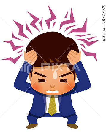 頭に激痛が走るビジネスマン 頭に激痛が走るビジネスマン 20377029