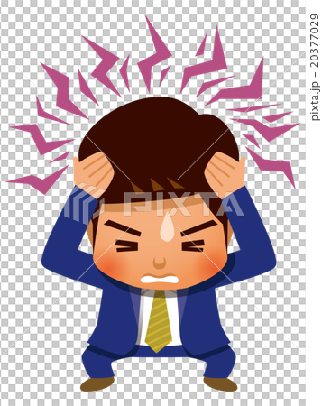 頭に激痛が走るビジネスマン 頭に激痛が走るビジネスマン 20377029