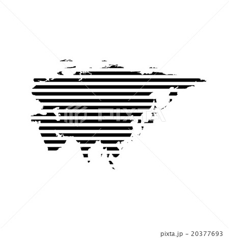 Black linear symbol of eurasia map on white 20377693