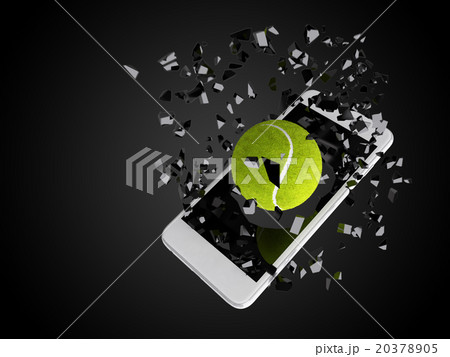 tennis ball burst out of the smartphone tennis ball burst out of the smartphone 20378905