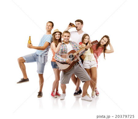 Group of young people with guitar 20379725