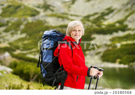 Senior woman hiking Senior woman hiking 20380568