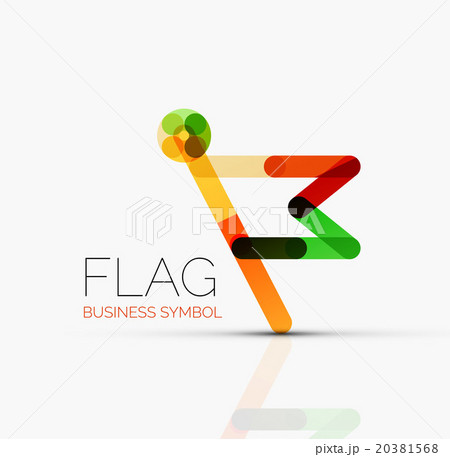 Logo flag, abstract linear geometric business icon 20381568