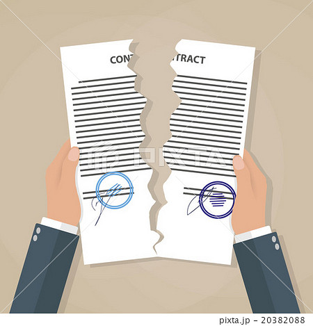 Hands tearing apart contract 20382088