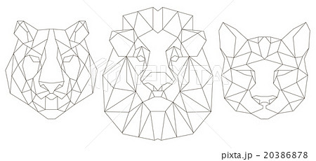 Front view of animal head triangular icon  20386878
