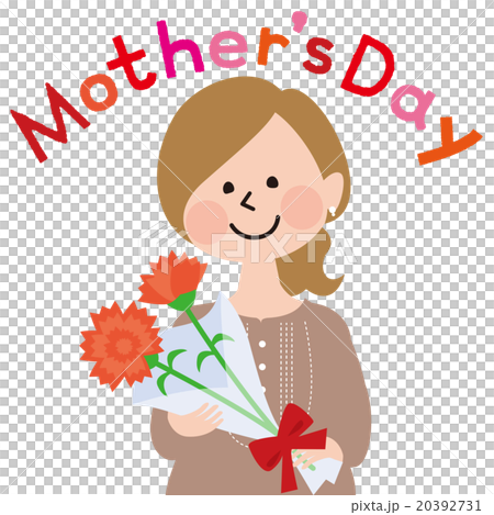 母の日にカーネーションをもらうお母さん 20392731