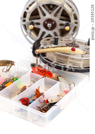 fishing lure in storage box and lading reels 20395126
