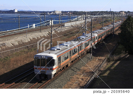 浜名湖バックの東海道本線313系電車 20395640