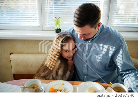family has breakfast in the morning family has breakfast in the morning 20397540