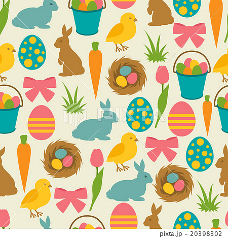 Happy Easter seamless pattern with decorative 20398302
