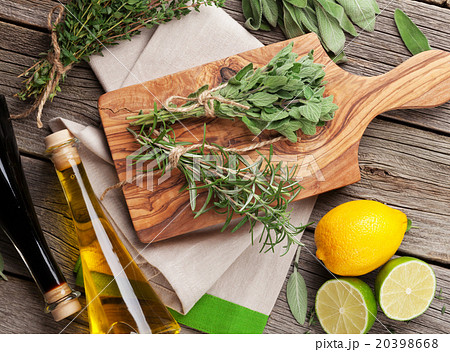 Fresh garden herbs and condiments Fresh garden herbs and condiments 20398668