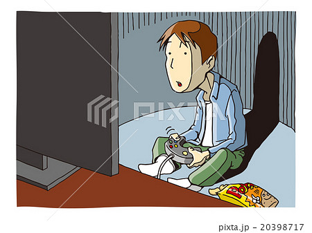 テレビゲームをする人のイメージイラスト 大人パターン のイラスト素材 20398717 Pixta