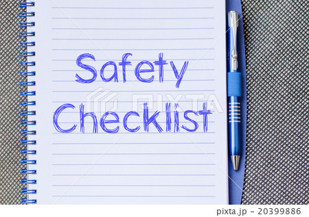 Safety checklist write on notebook Safety checklist write on notebook 20399886