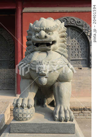 中国　正定県　臨済寺　石獅子 20401594
