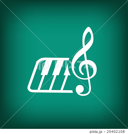 Pictograph of music key and keyboard 20402108