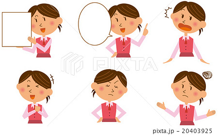 OL表情セット上半身1 OL表情セット上半身1 20403925