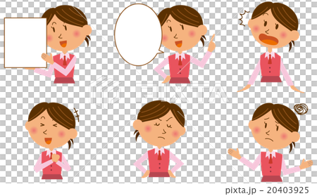 OL表情セット上半身1 OL表情セット上半身1 20403925