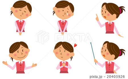 OL表情セット上半身2 OL表情セット上半身2 20403926