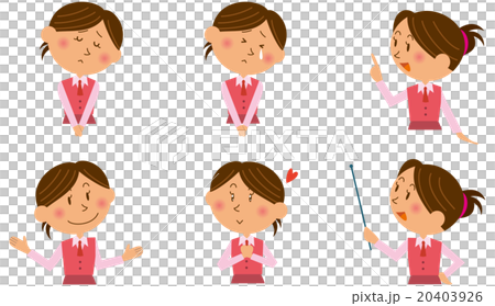 OL表情セット上半身2 OL表情セット上半身2 20403926