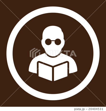 Student Reading Book Rounded Vector Icon 20404531