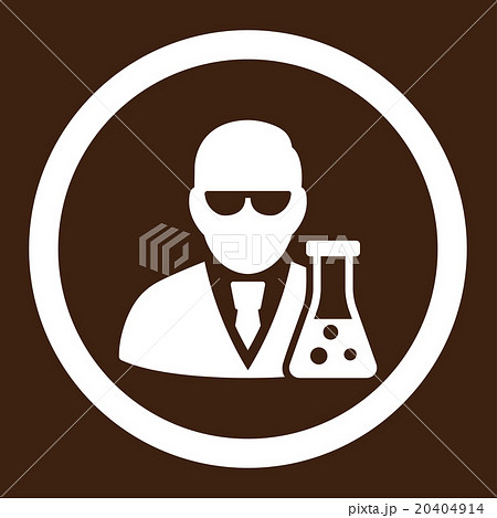 Scientist With Flask Rounded Vector Icon Scientist With Flask Rounded Vector Icon 20404914